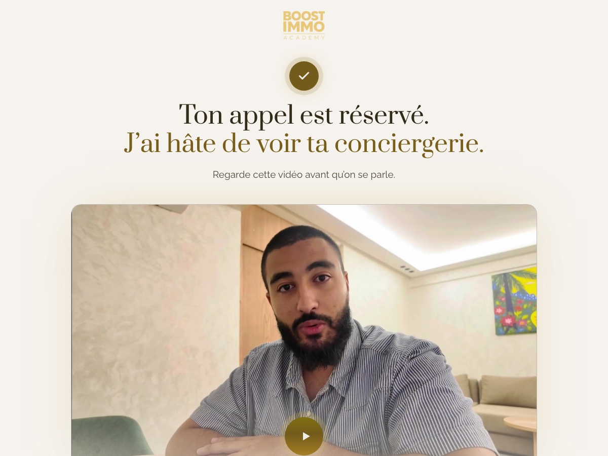 Aperçu de la page après réservation